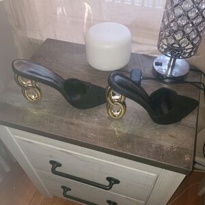 Gold heeled shoes